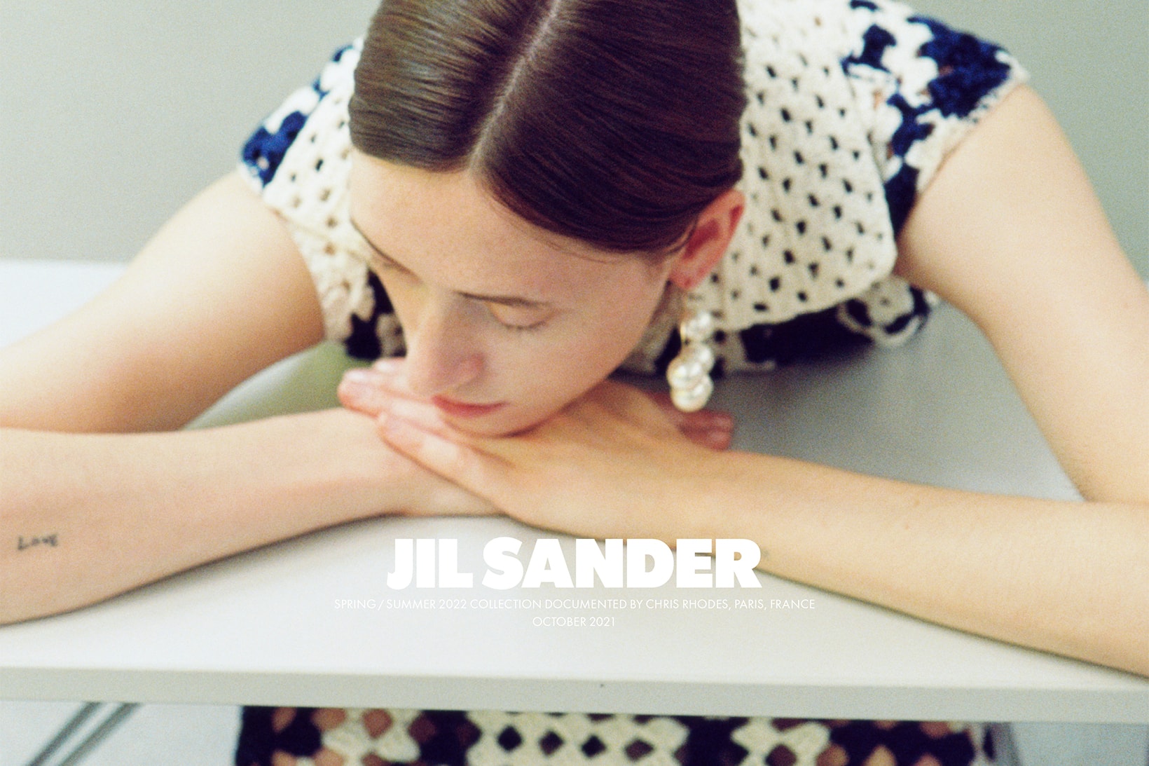 Jil Sander Spring Summer 2022 Collection Advertising Campaign Knitted Top Blue White