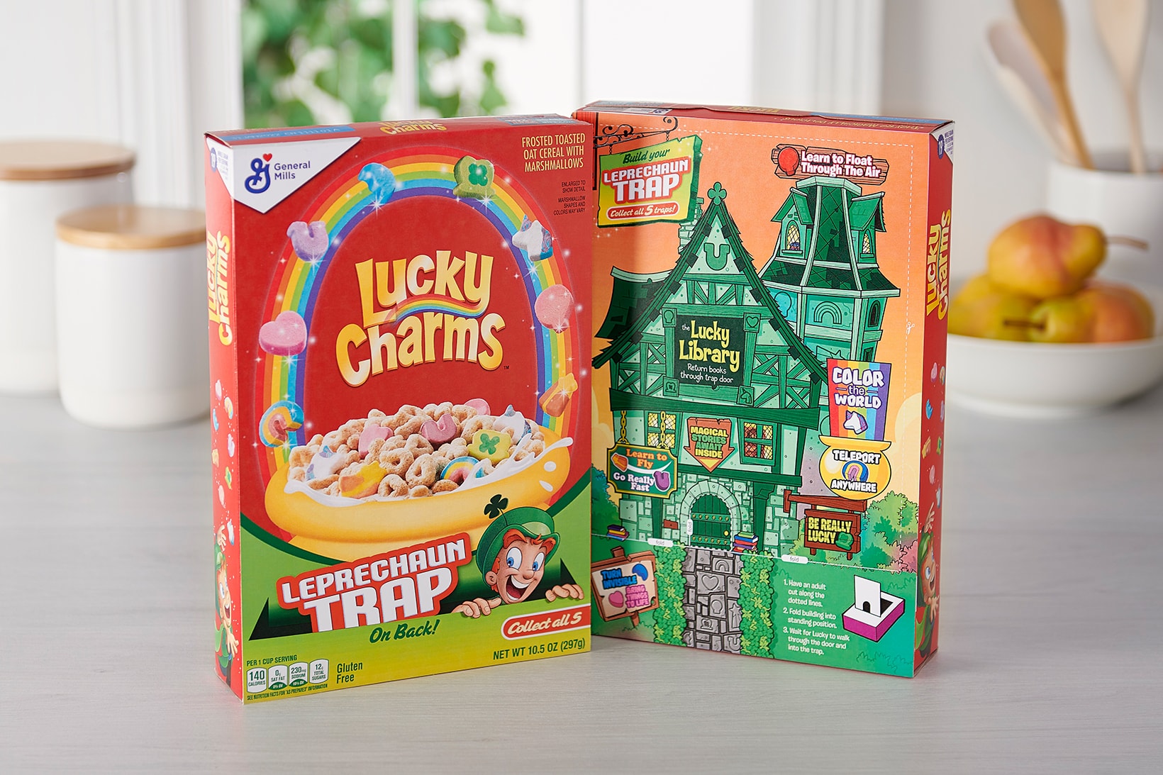 Lucky Charms St. Patrick's Day Cereals Traps and Treats Breakfast Packaging