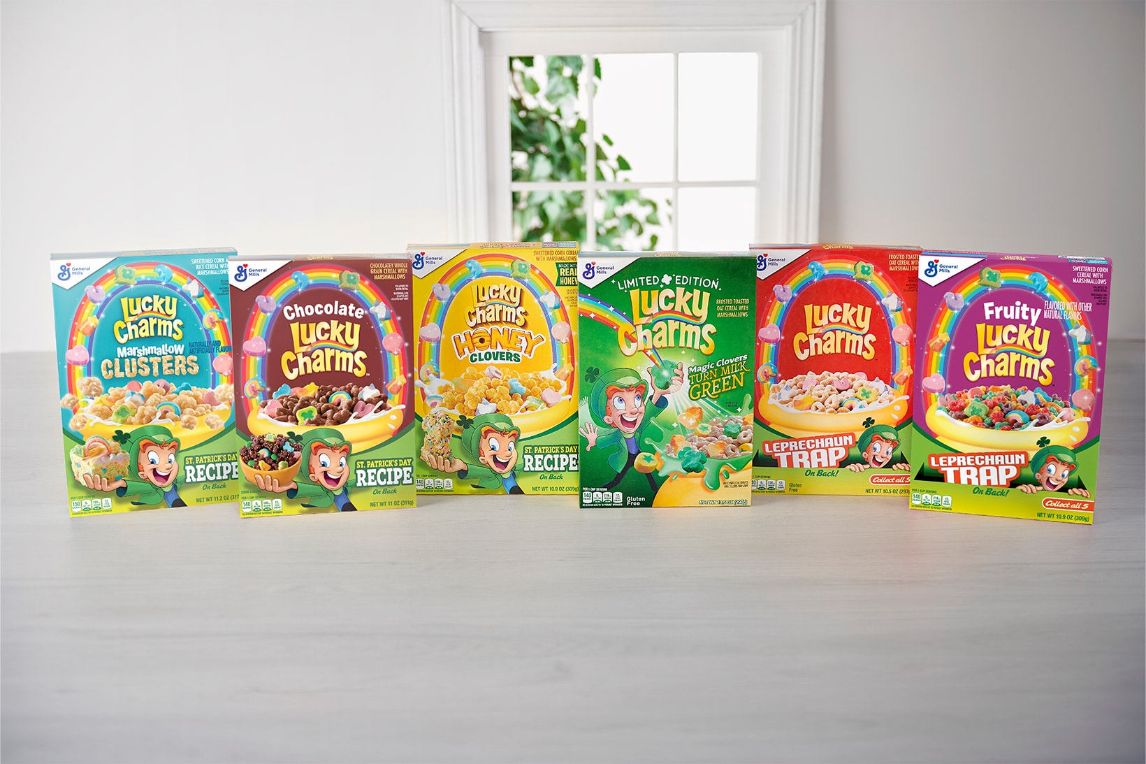 Lucky Charms St. Patrick's Day Cereals Green Milk Turn Traps and Treats Breakfast Full Range