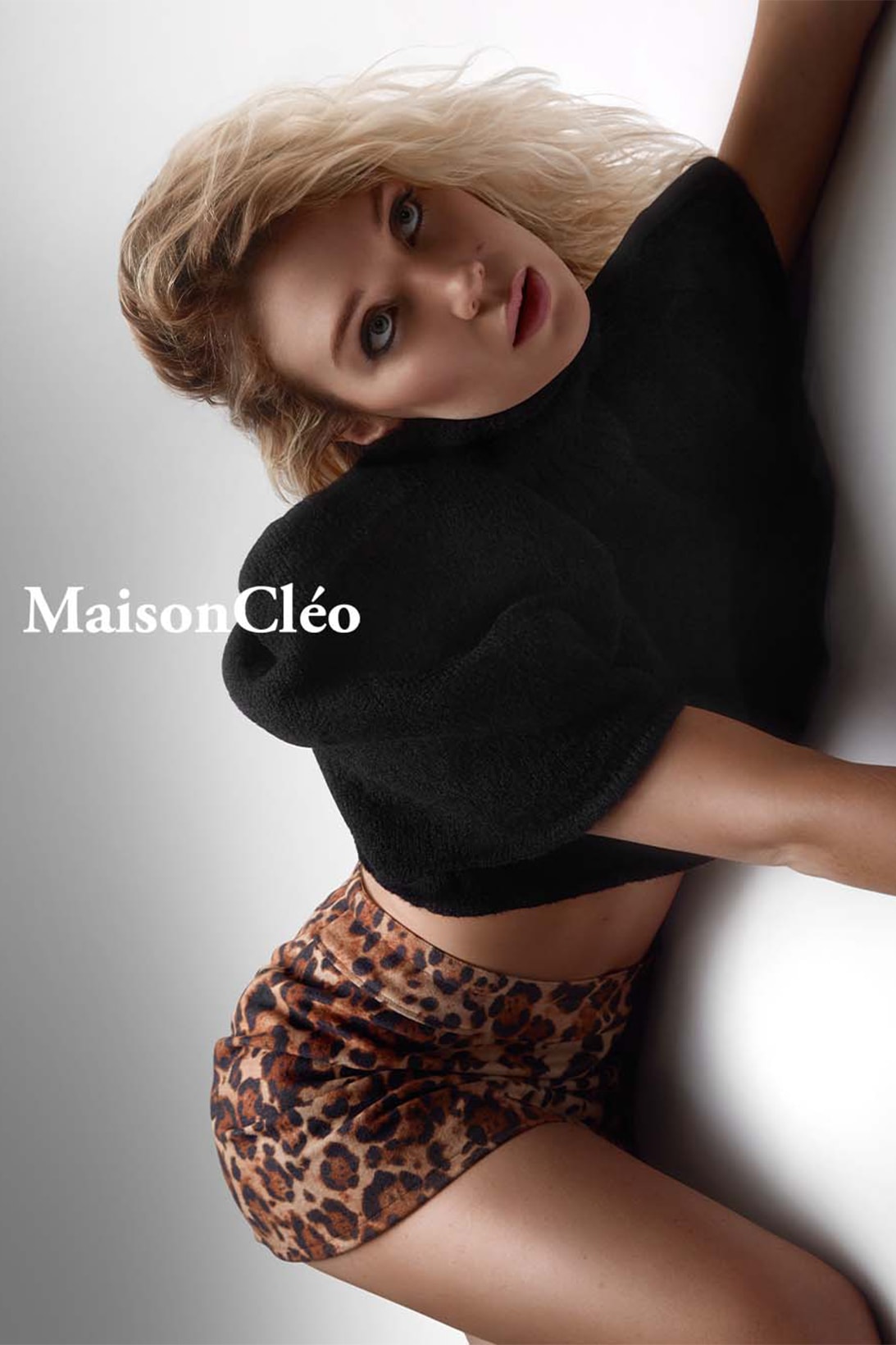MaisonCleo Official Photos Affordable Outerwear Sustainability Marie Dewet Top Leopard Print Black