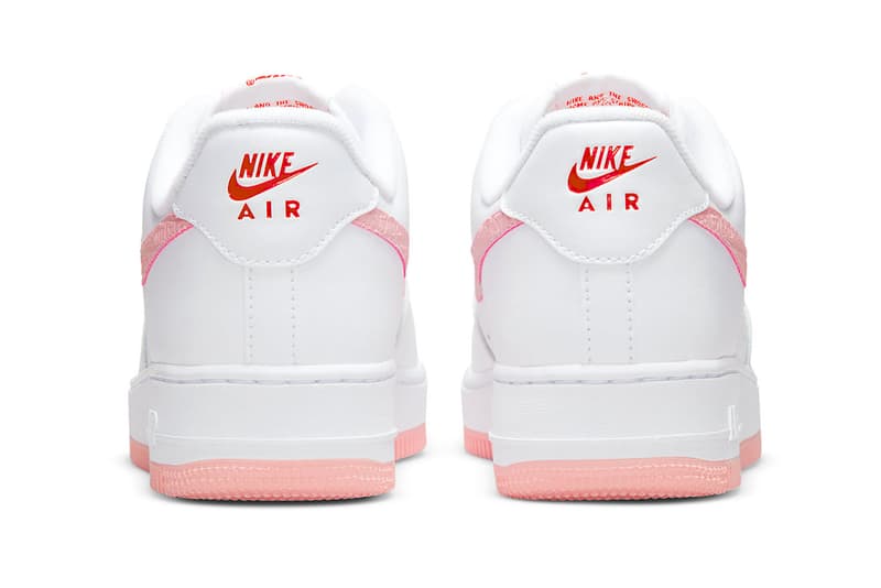 Nike Valentine’s Day Air Force 1 AF1 2022 Sneakers White Pink Red Footwear Shoes Kicks