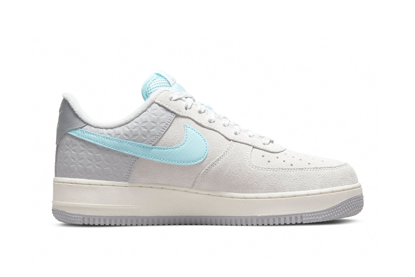 Nike Air Force 1 Low "Snowflake" Sneakers Blue White Gray Medial View 2