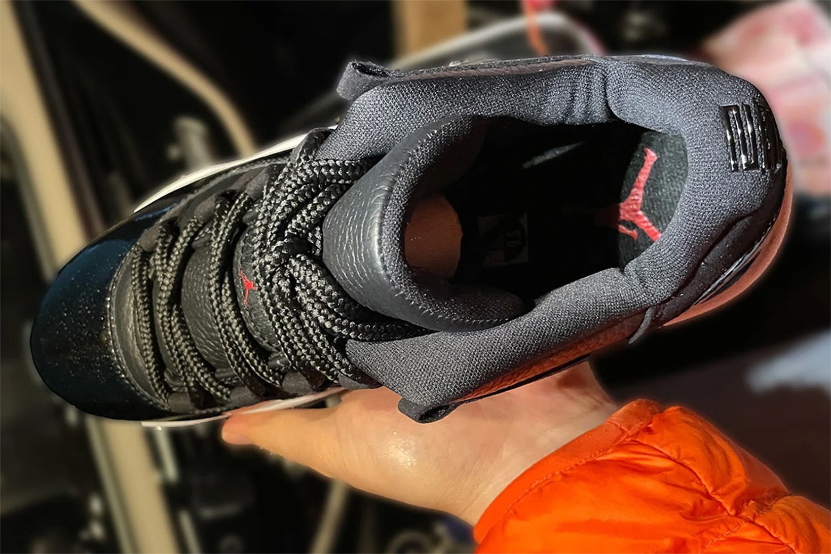 Nike Air Jordan 11 Low "72–10" Sneakers Black Gym Red Branding Insoles