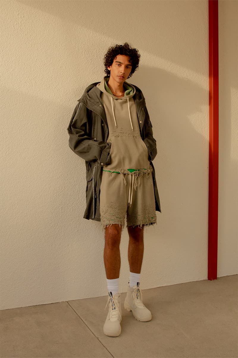 John Elliott Bright On The Inside Collection Spring Summer 2022 Hoodie Frayed Shorts Brown