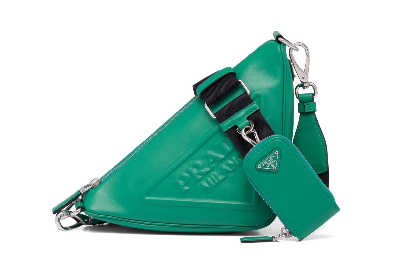 Prada Triangle Bag Logo Green