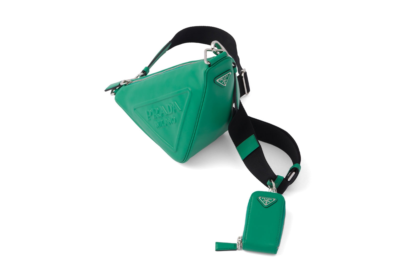 Prada Triangle Bag Logo Green Details