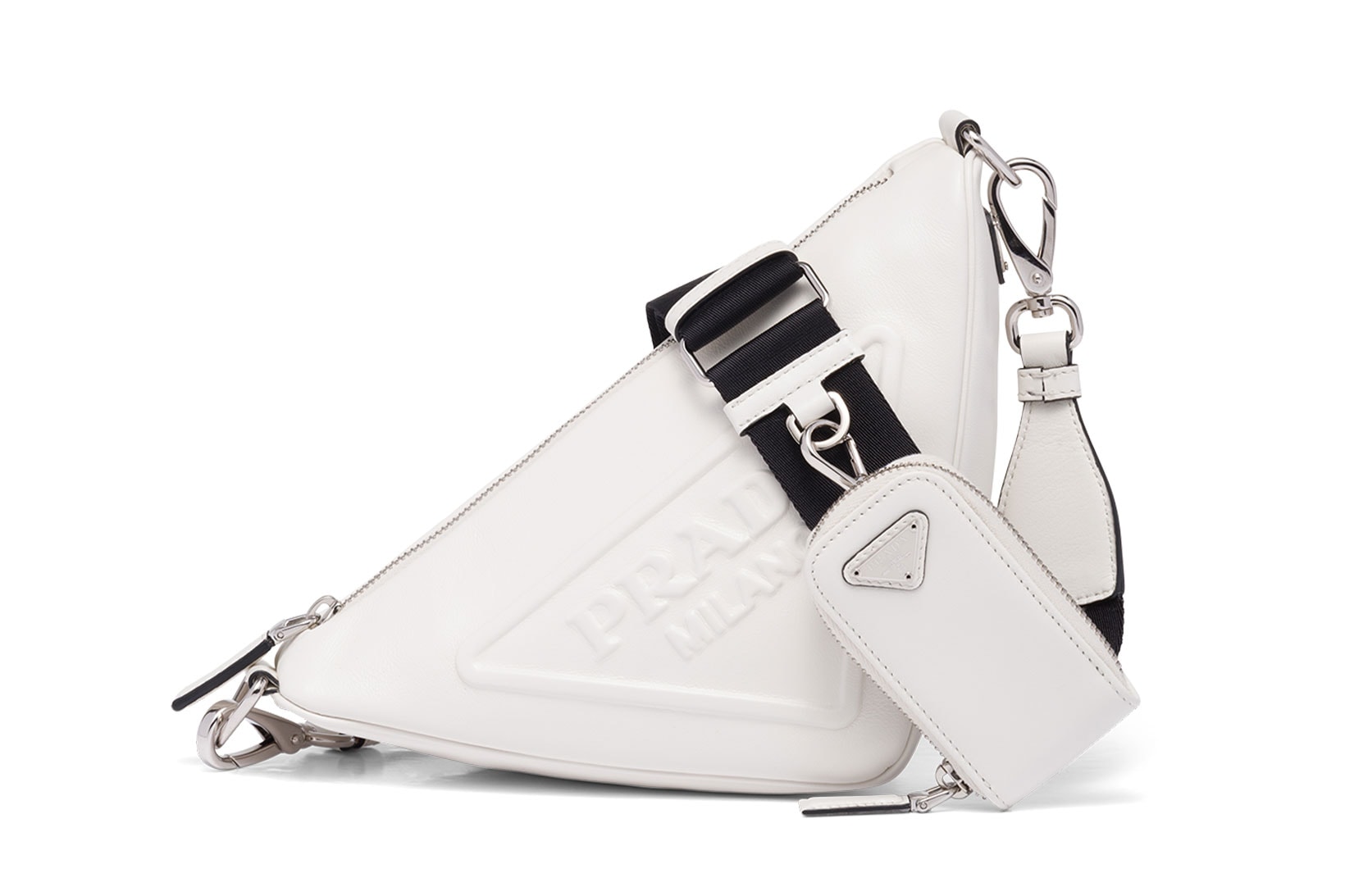 Prada Triangle Bag Logo White
