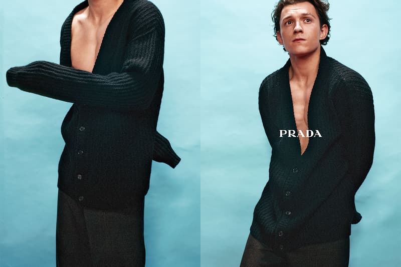 Prada SS22 Menswear Campaign Tom Holland Knit Cardigan