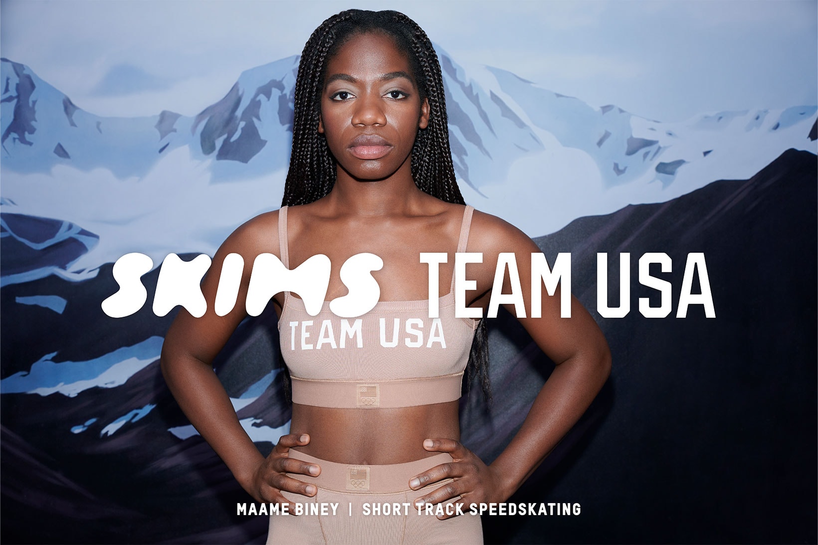 SKIMS Team USA 2022 Winter Olympics Paralympics Kim Kardashian Maame Biney Short Track Speedskater