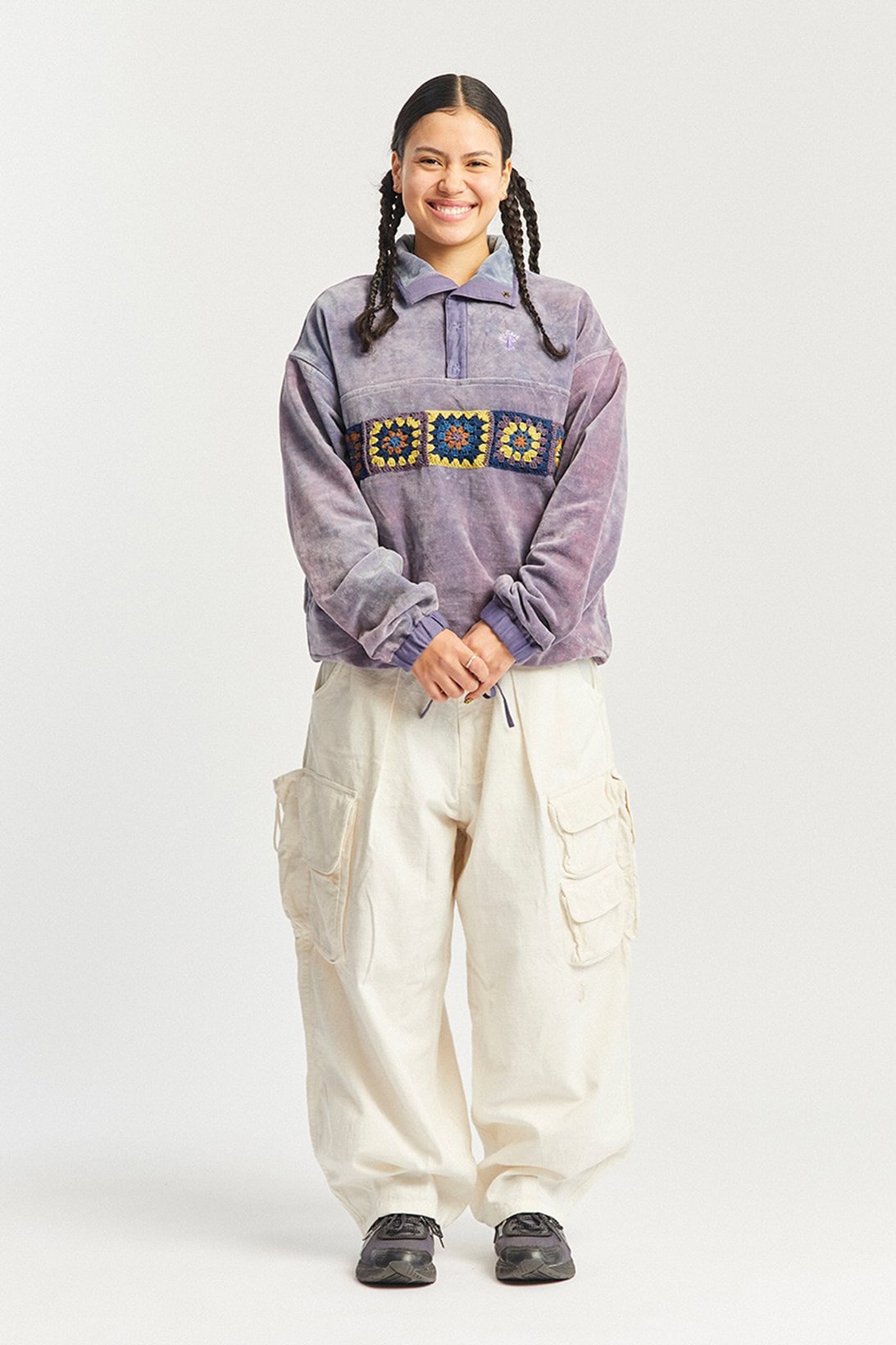 Story Mfg. Try Try Try Fall Winter Collection Lookbook Long Sleeve Shirt Pants Purple White