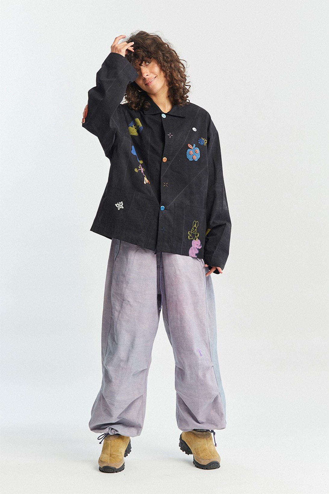 Story Mfg. Try Try Try Fall Winter Collection Lookbook Celestial Bodies Black Shirt Pants