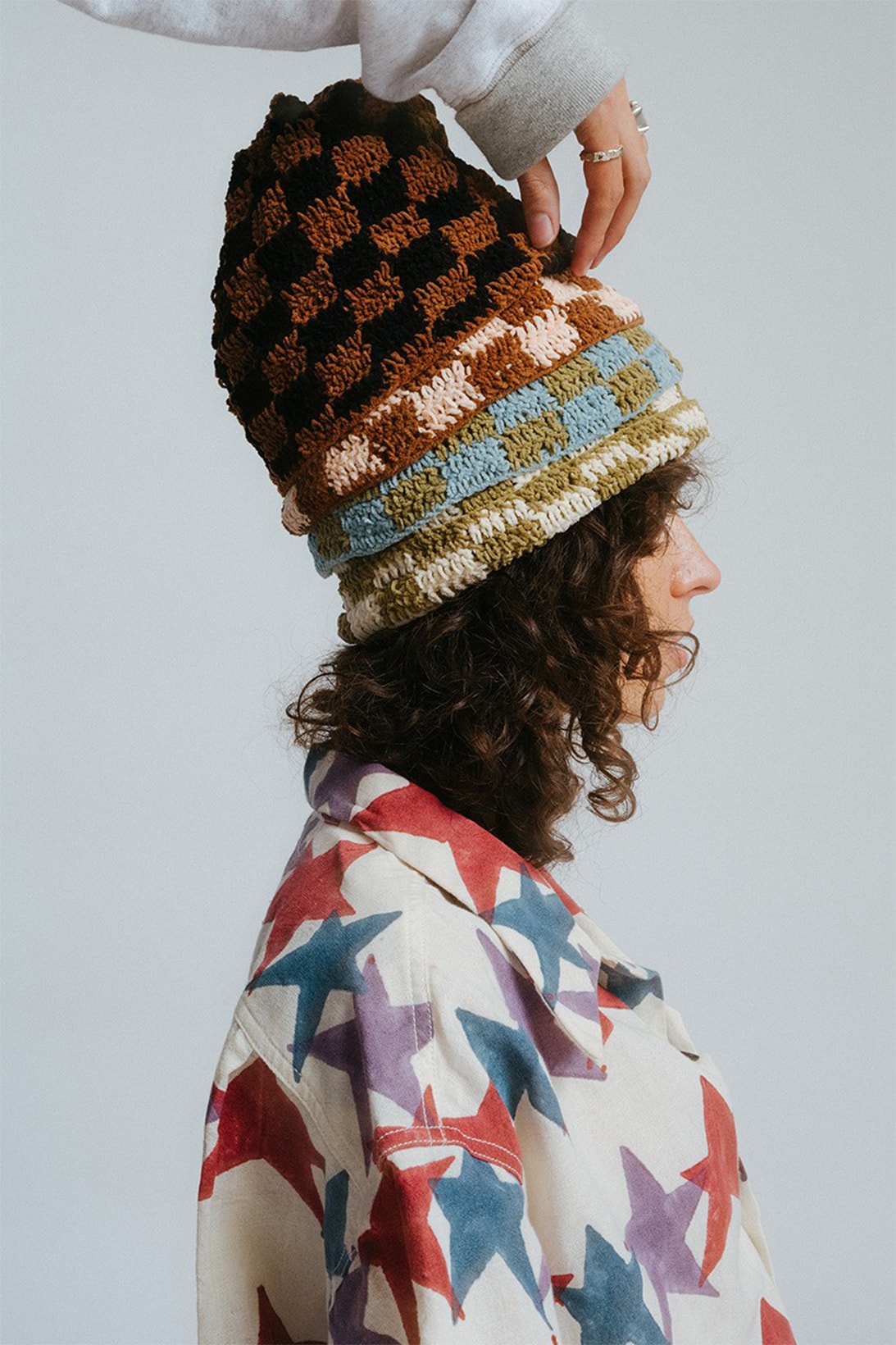 Story Mfg. Try Try Try Fall Winter Collection Lookbook Checkered Beanies