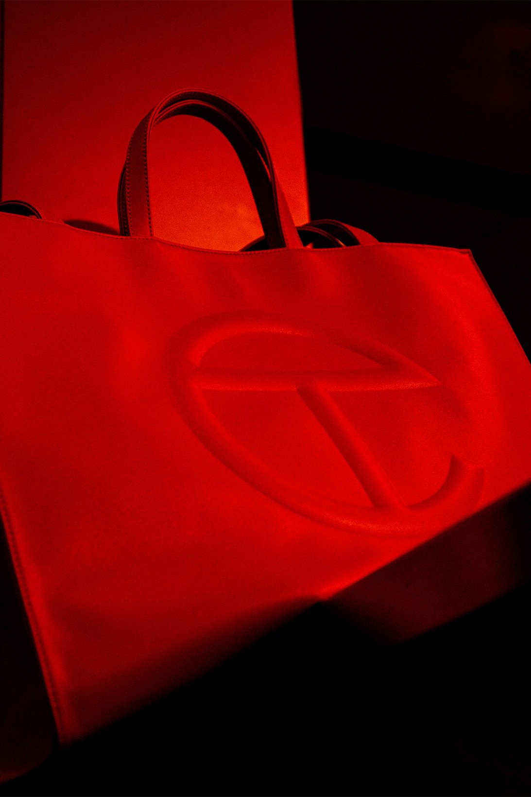 Telfar Shopping Bags HBX Drop Vegan Leather Red Details
