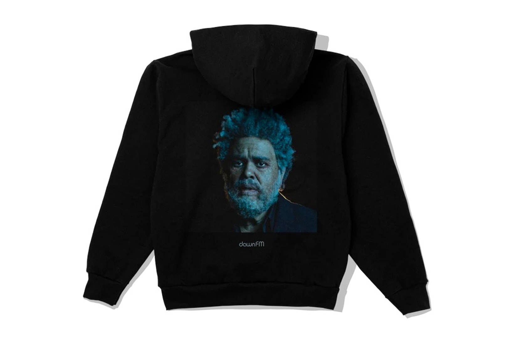 The Weeknd Dawn FM Albums Merchandise Collection Hoodies Old Portrait Black Back