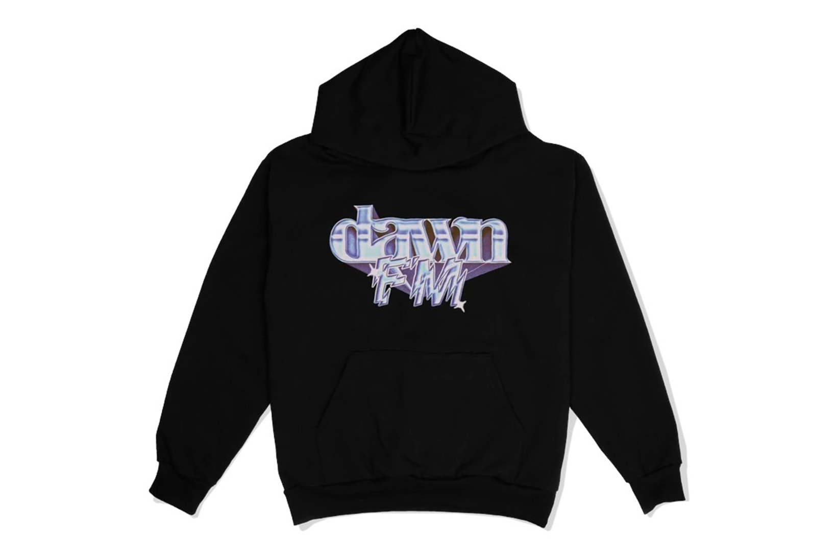 The Weeknd Dawn FM Albums Merchandise Collection Hoodies Radio Type Black Front