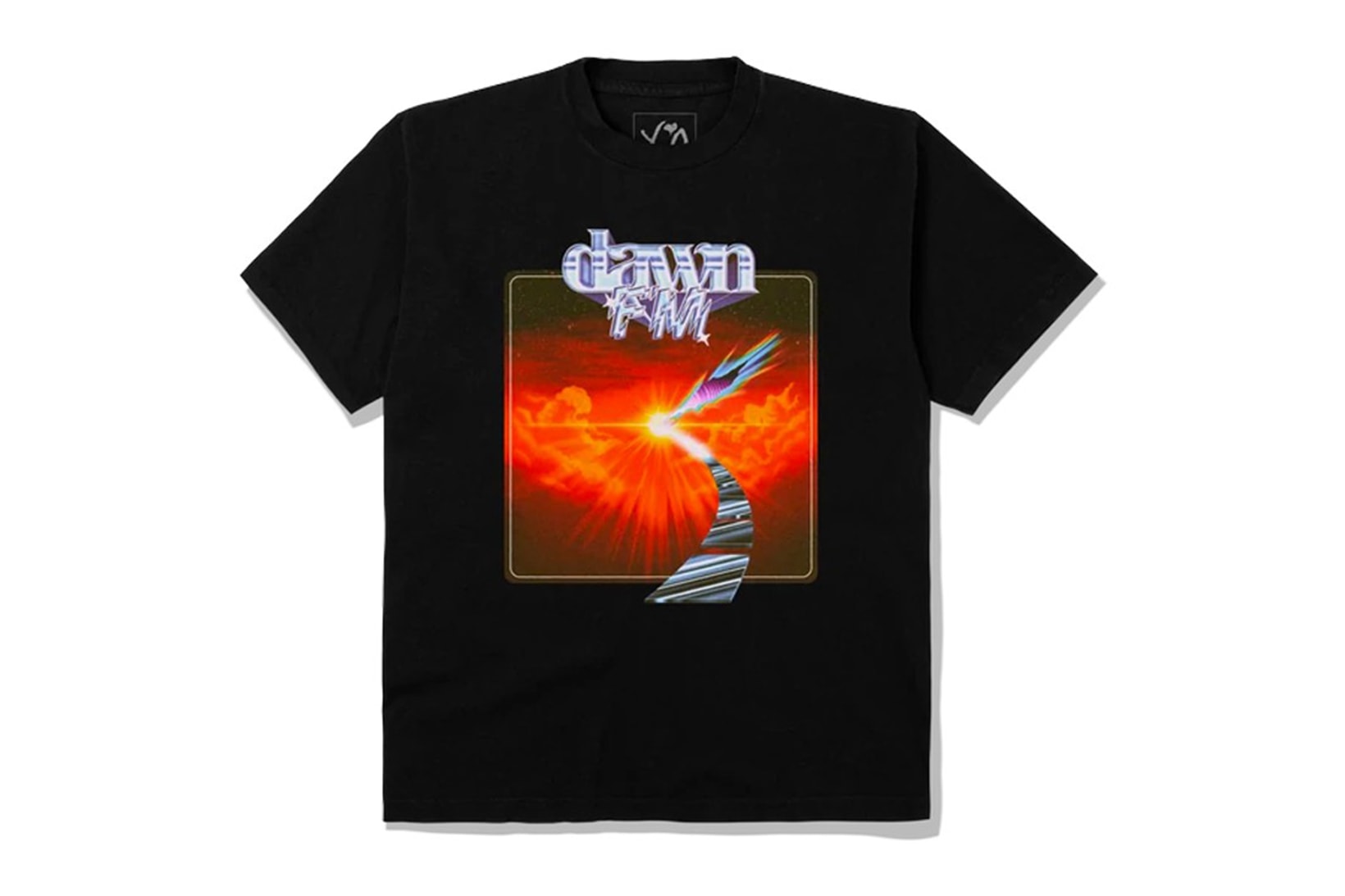 The Weeknd Dawn FM Albums Merchandise Collection T-shirt Sunset Black
