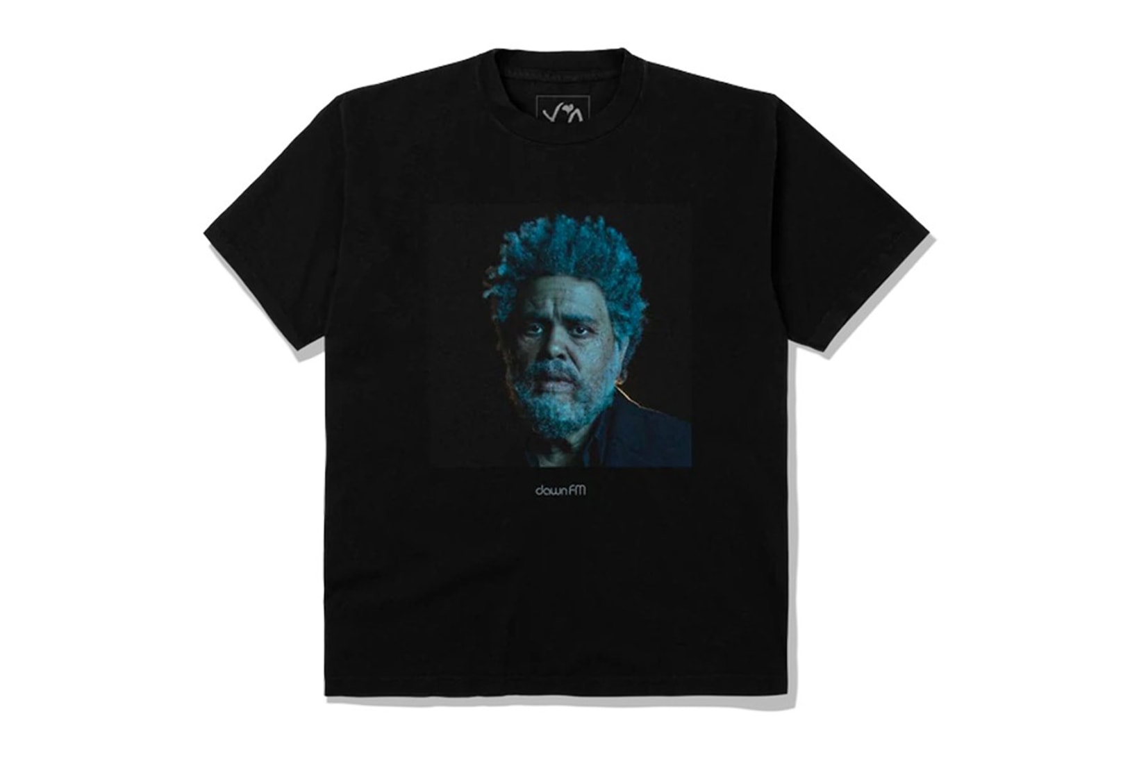 The Weeknd Dawn FM Albums Merchandise Collection T-shirt Portrait Black Front