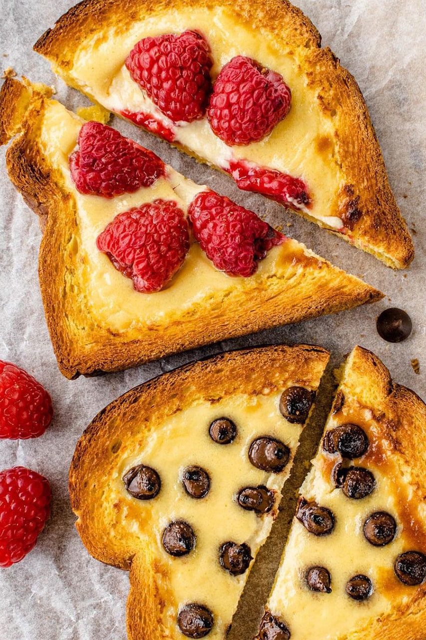 tiktok custard toast recipe food viral how to make breakfast dessert