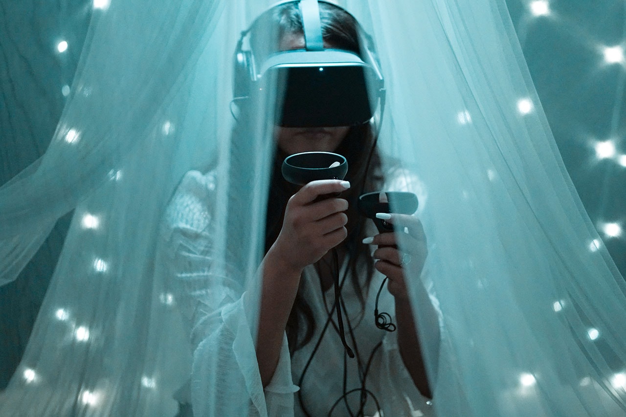 Woman Using VR Goggles
