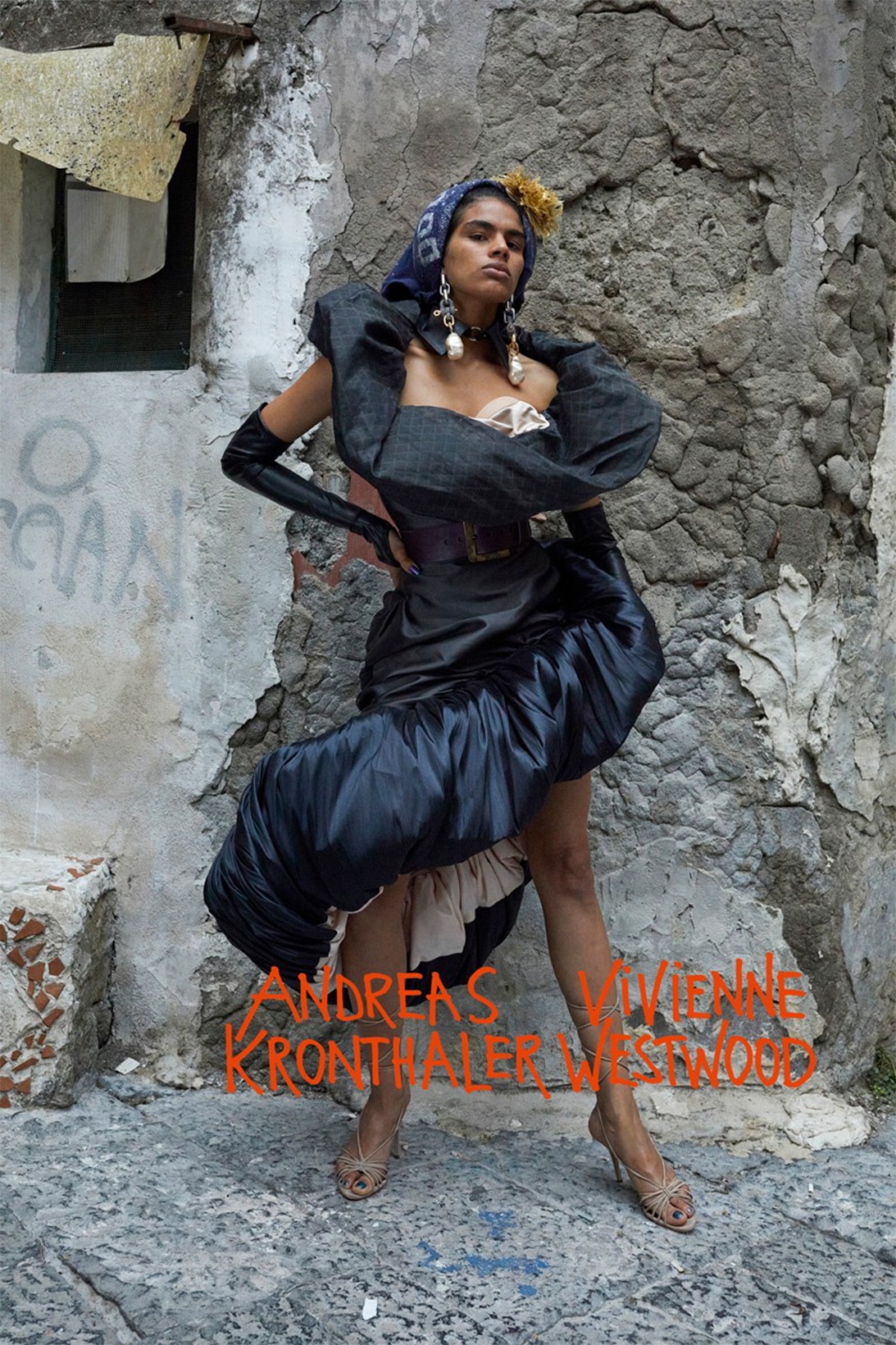 Vivienne Westwood Spring Summer Campaign Naples Juergen Teller Andreas Kronthaler Silk Dress Black