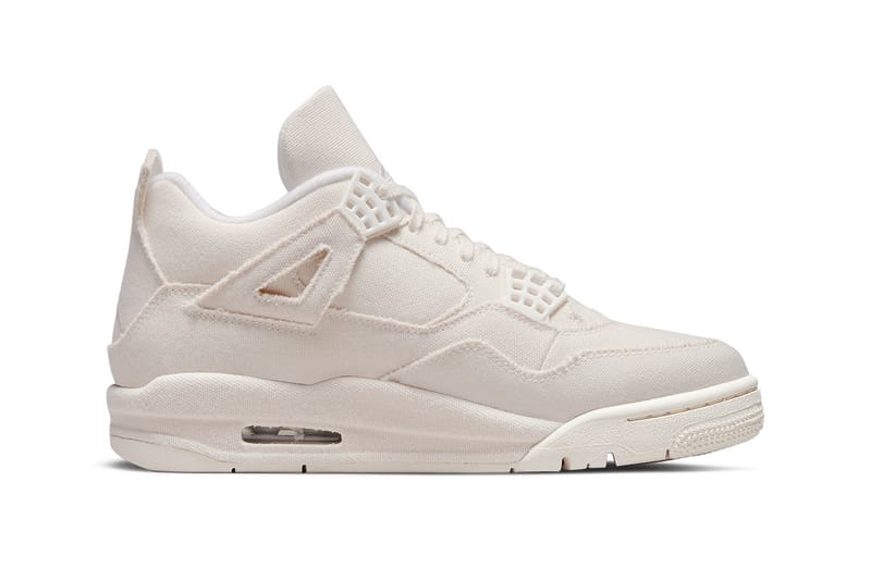 white and beige jordan 4s