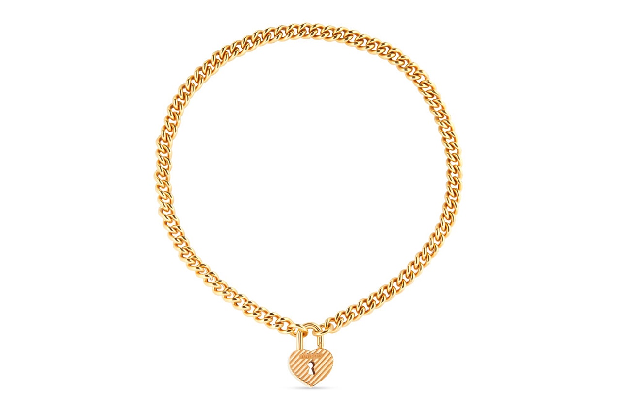 Balenciaga Valentine's Day Heart Lock Chain Necklace