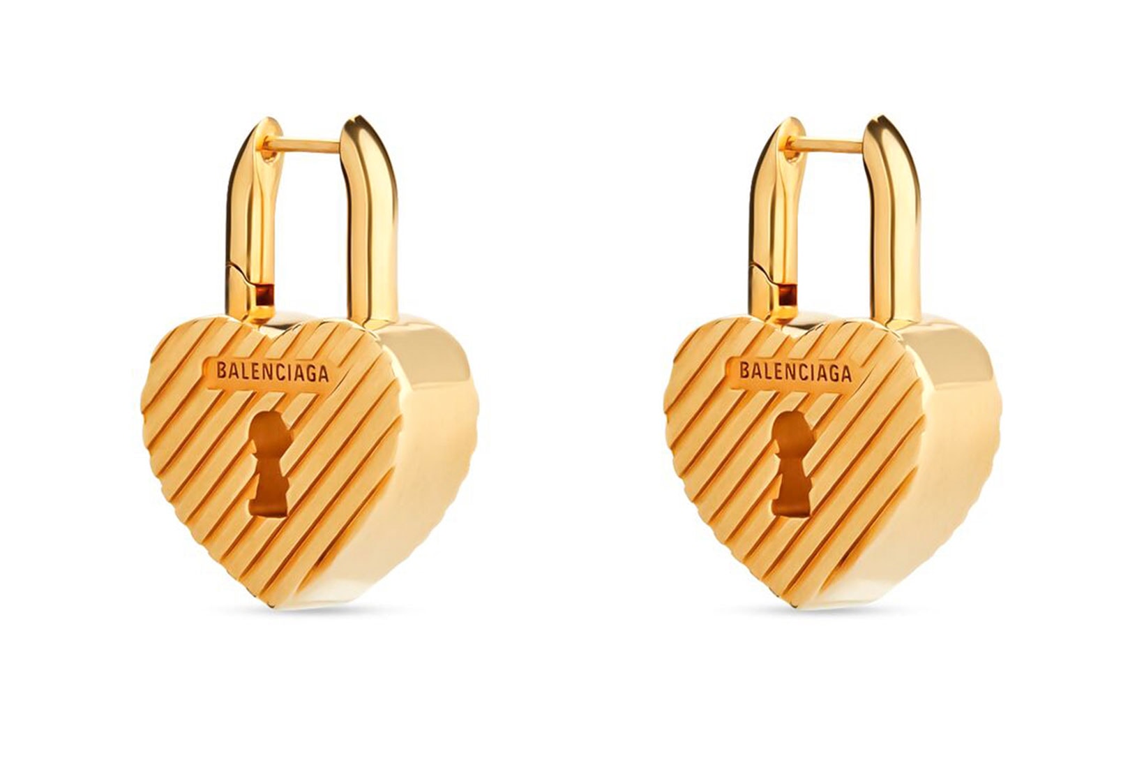 Balenciaga Valentine's Day Heart Lock Earrings