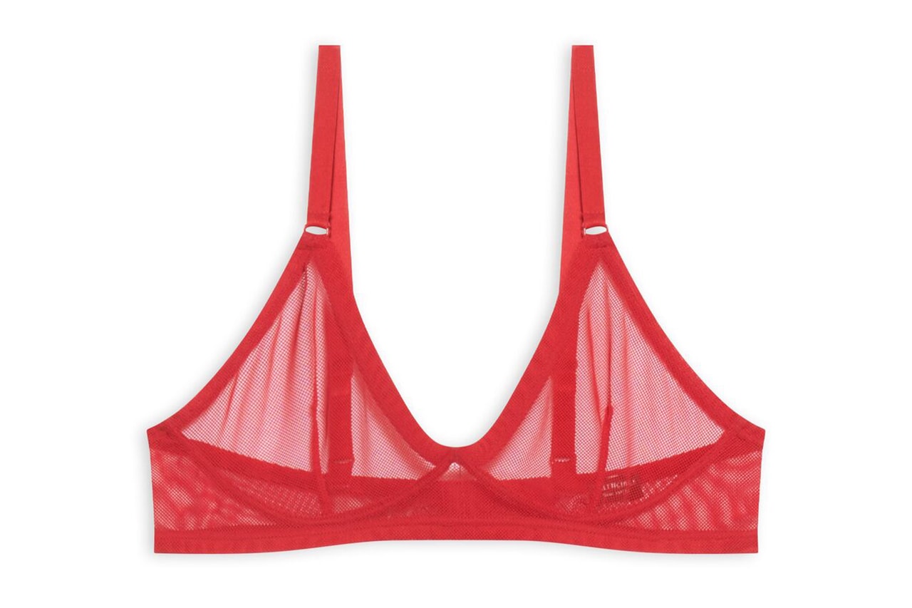 Balenciaga Valentine's Day 2022 Red Mesh Bra Underwear