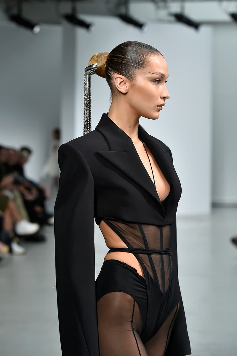 Bella Hadid walks the runway during the Mugler Womenswear Spring/Summer 2020 show as part of Paris Fashion Week on September 25, 2019 in Paris, France.