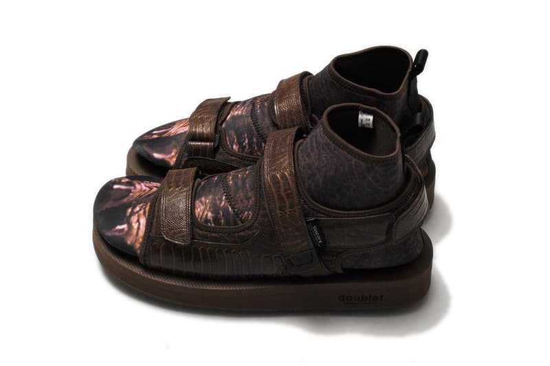 Doublet Suicoke Animal Print Sandals Collaboration SS22 Release Bear Brown