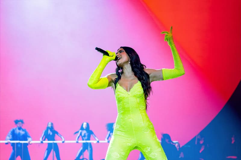 Dua Lipa Balenciaga Neon Yellow Suit Future Nostalgia Tour Miami Stage Concert