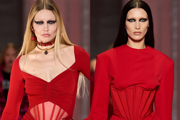Gigi and Bella Hadid Rocked Bleached Eyebrows On Versace's FW22 Runway