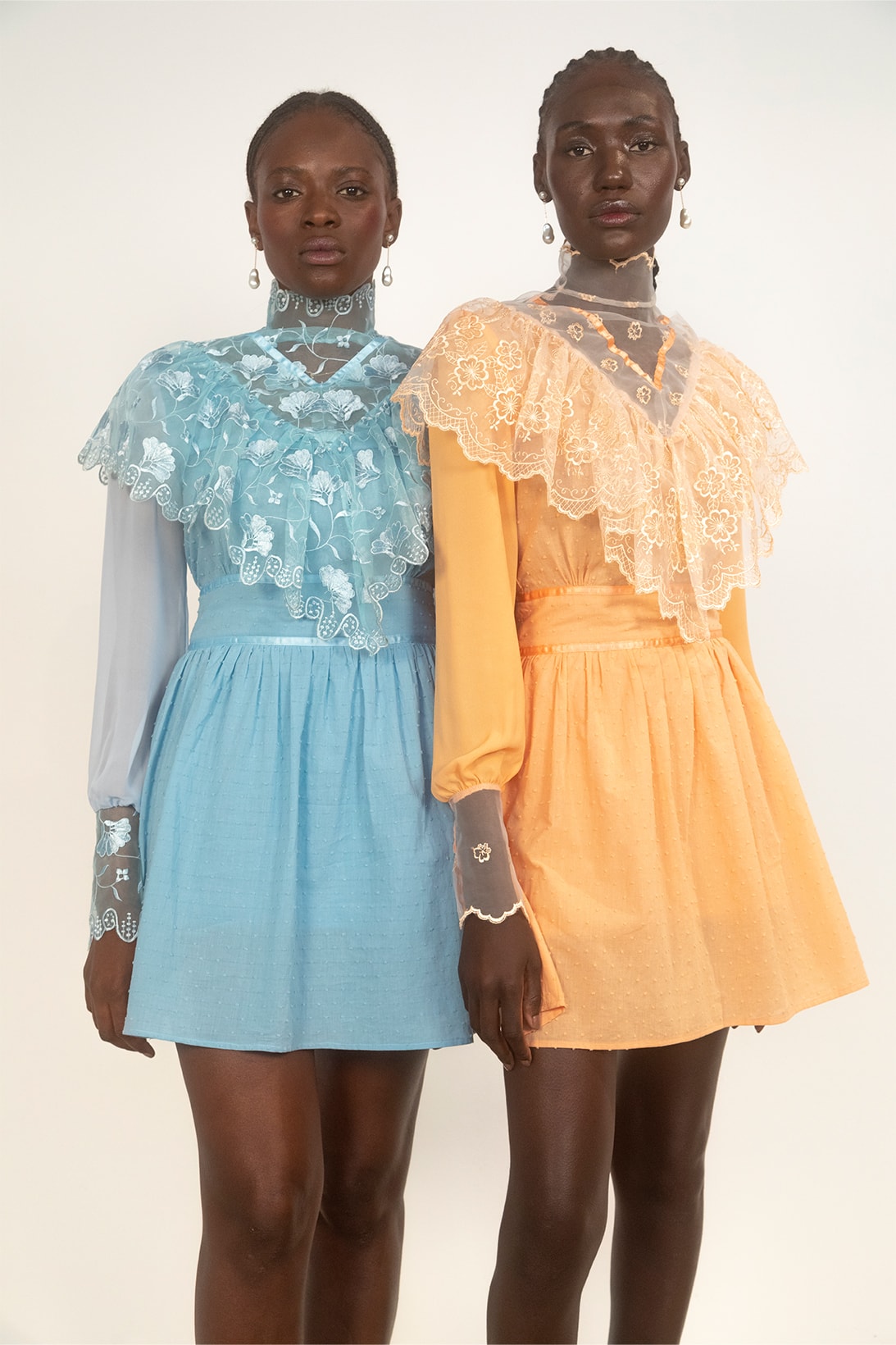 House of AAMA FW22 Bloodroot Into The Archives Collection Lookbooks African Folklore Dresses Blue Orange