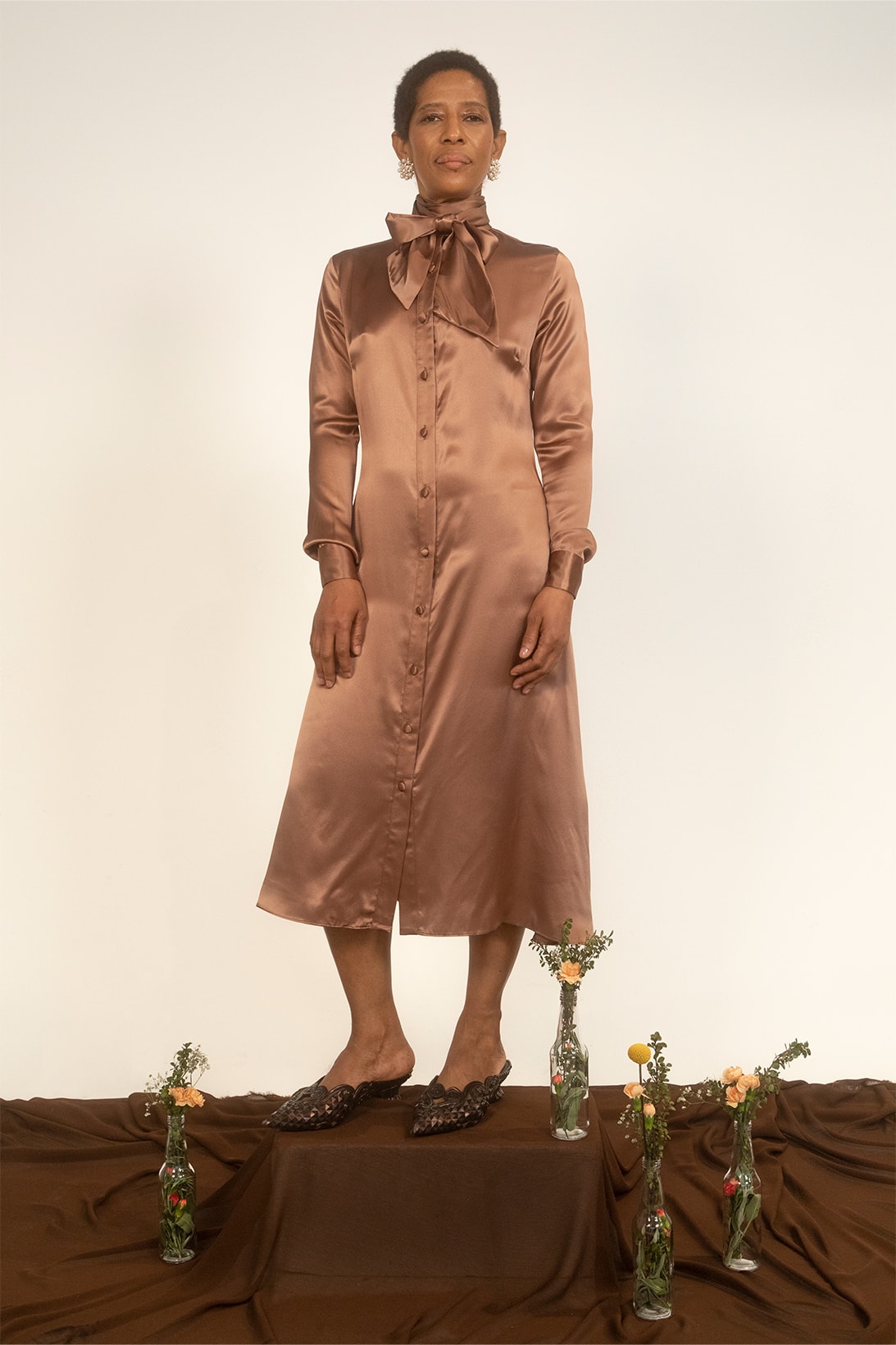 House of AAMA FW22 Bloodroot Into The Archives Collection Lookbooks African Folklore Dress Brown