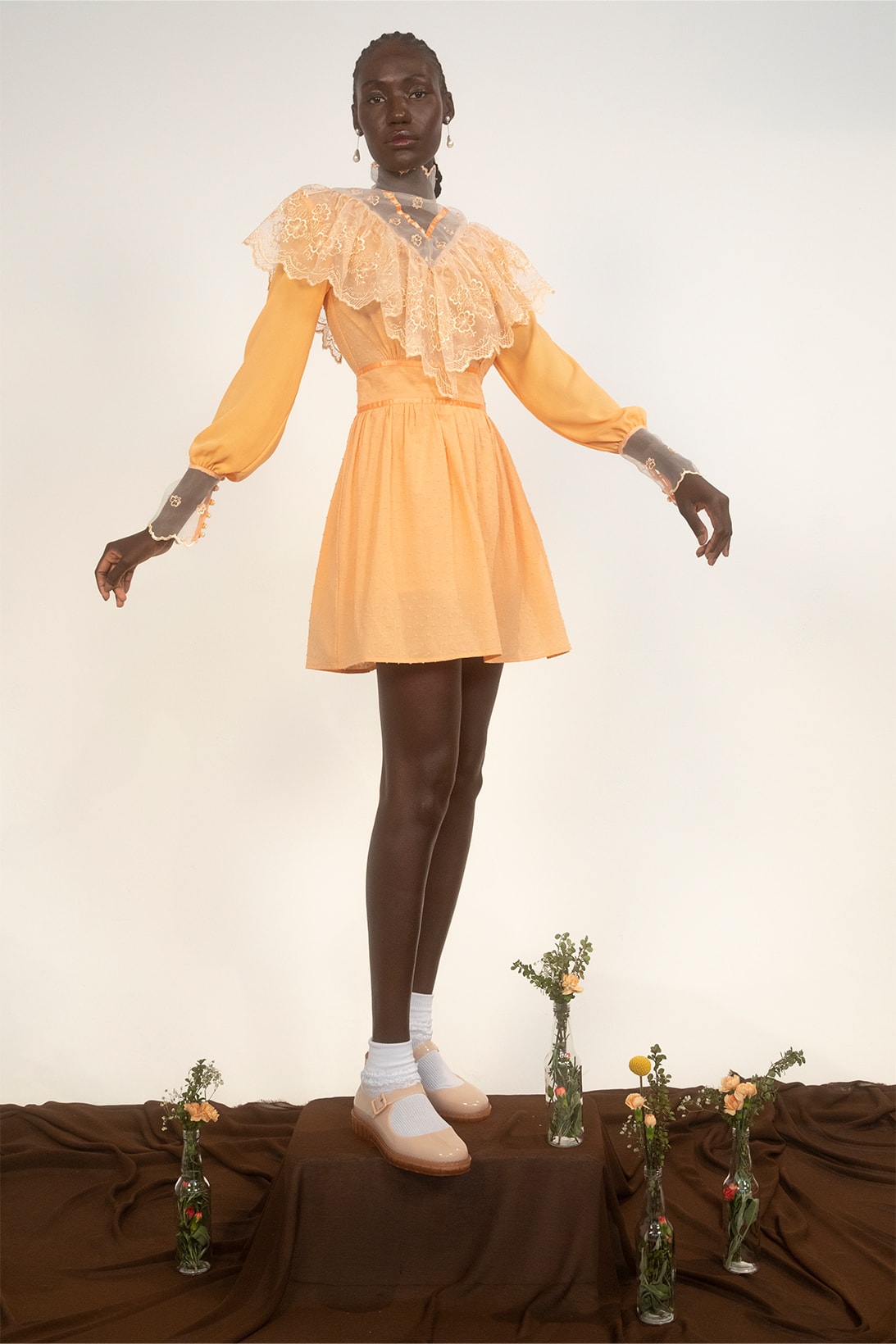 House of AAMA FW22 Bloodroot Into The Archives Collection Lookbooks African Folklore Dress Orange