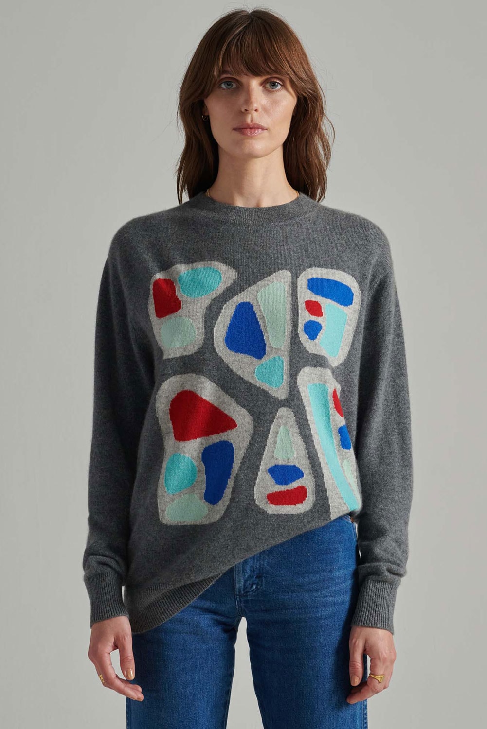 leret leret abstract graphic cashmere sweater