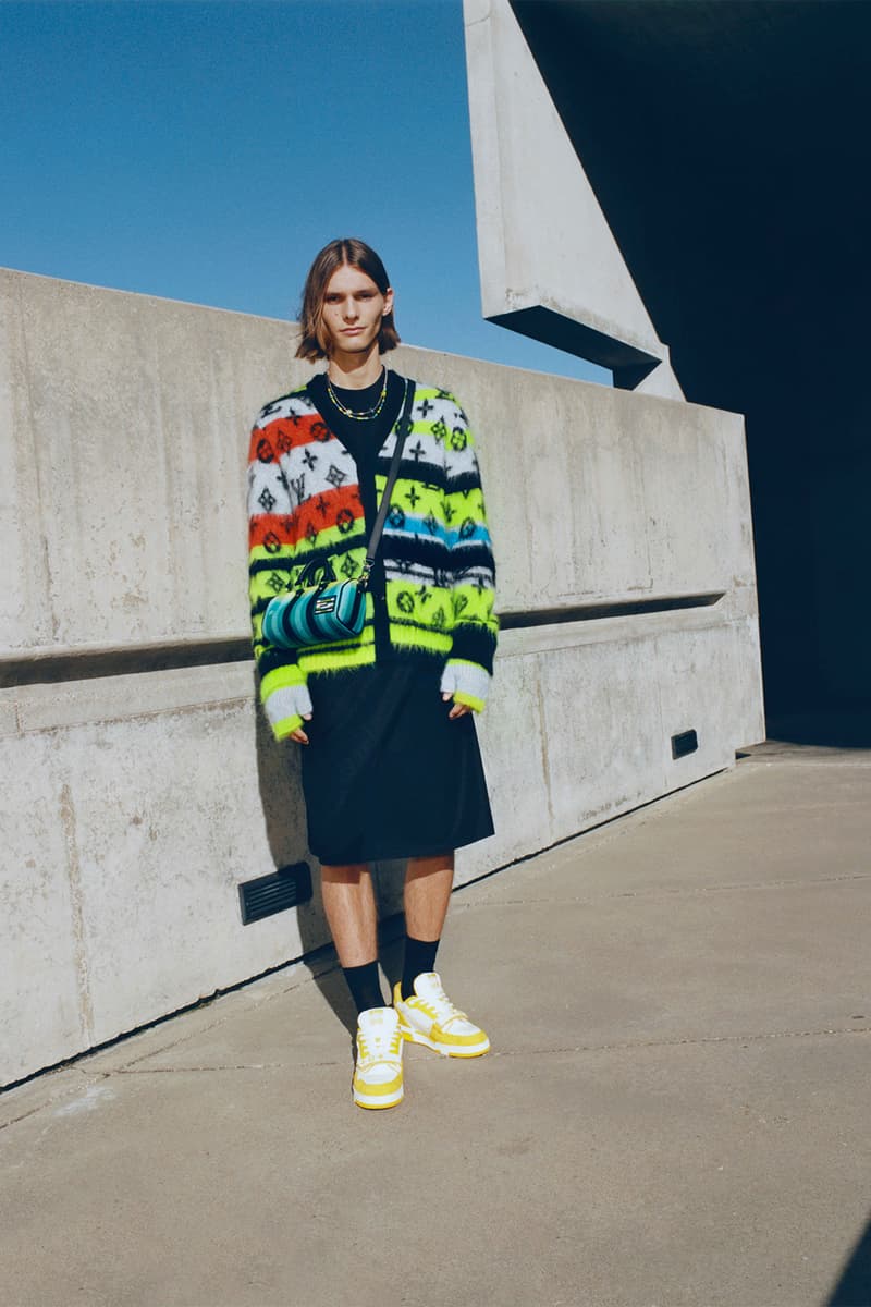 Louis Vuitton Virgil Abloh Daybreak Pre-Fall 2022 Collection Sportswear Jackets Mohair Cardigan Wrap Skirt