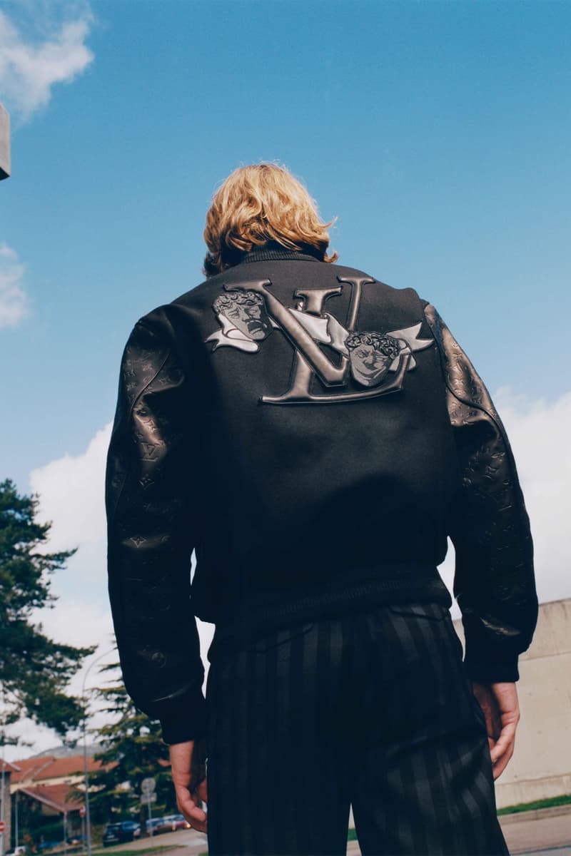 Louis Vuitton Virgil Abloh Daybreak Pre-Fall 2022 Collection Sportswear Varsity Jacket Black