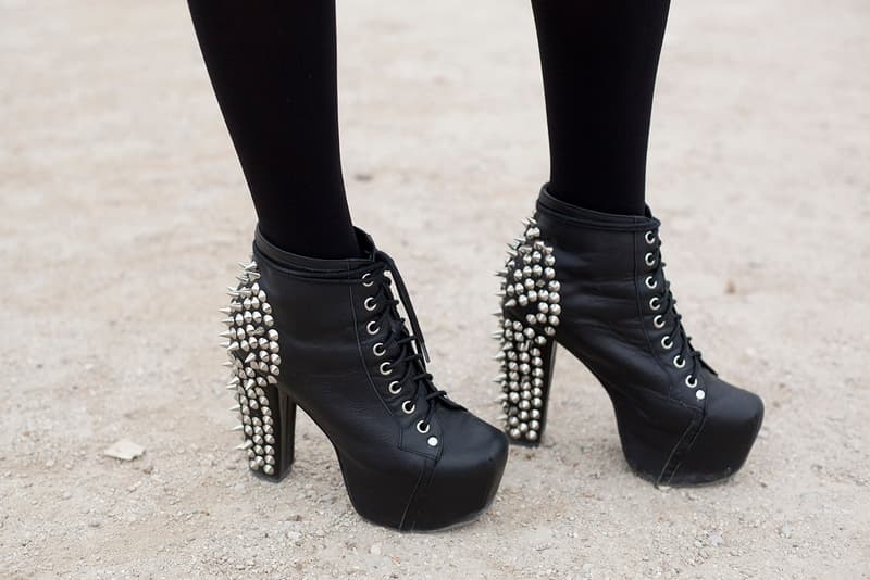 2010s fashion blogger street style look outfit jeffrey campbell boots studded trend