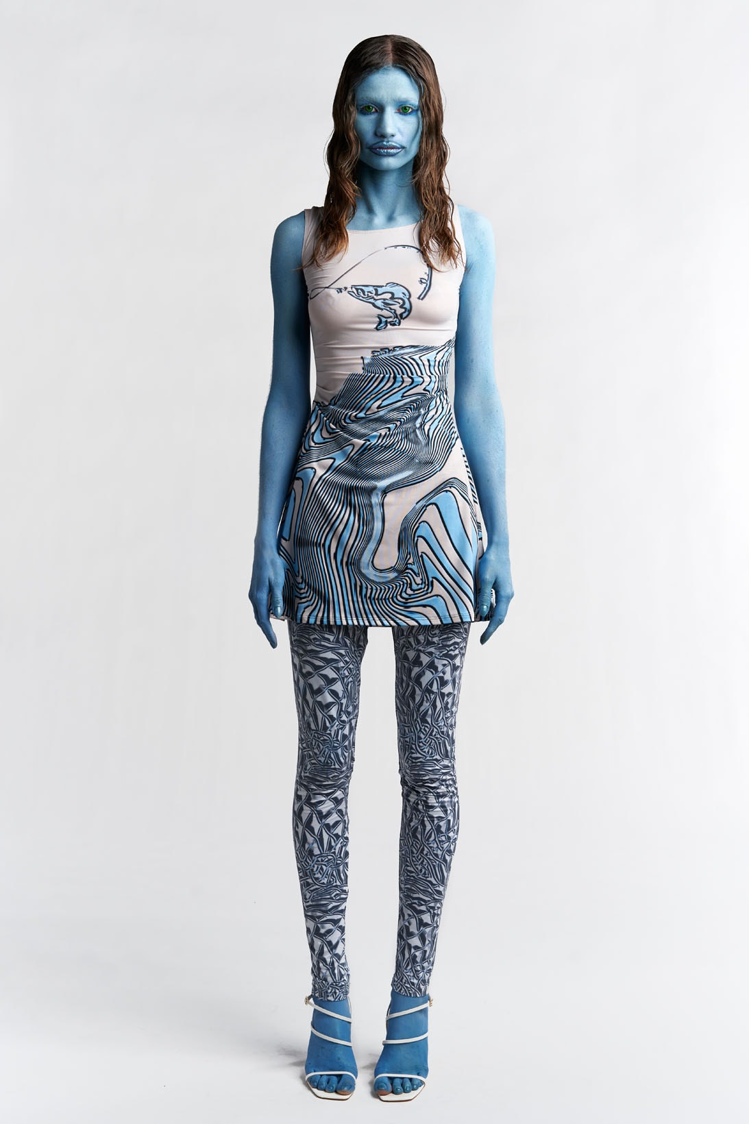 Sea Dragon Studio - Holographic Mesh-Front Long Sleeve Bodysuit