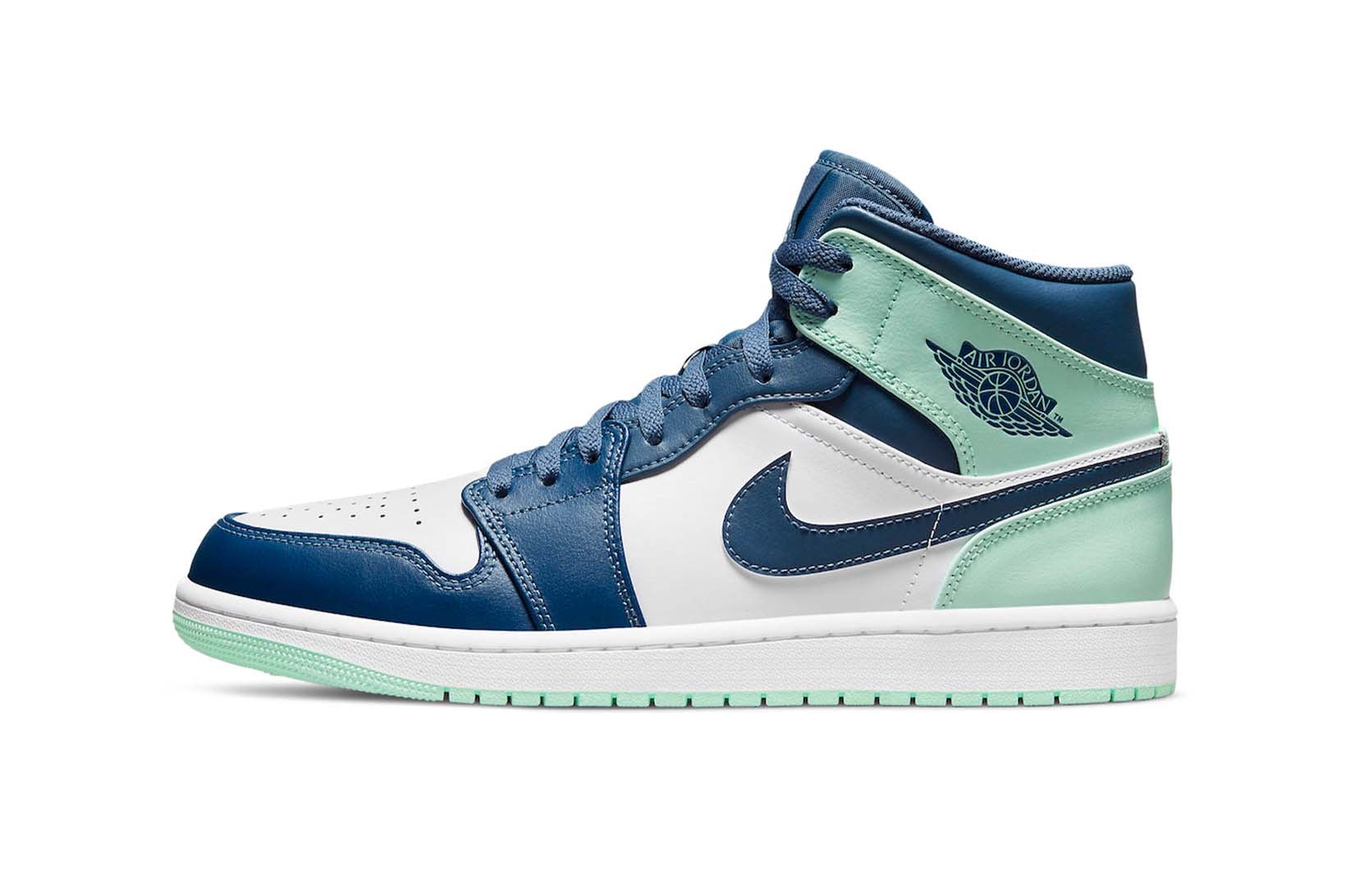 Nike Air Jordan 1 Mid Blue Mint Navy Blue White Price Release Date