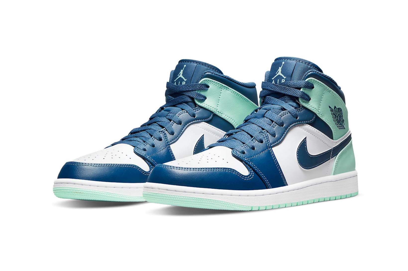 Nike Air Jordan 1 Mid Blue Mint Navy Blue White Price Release Date