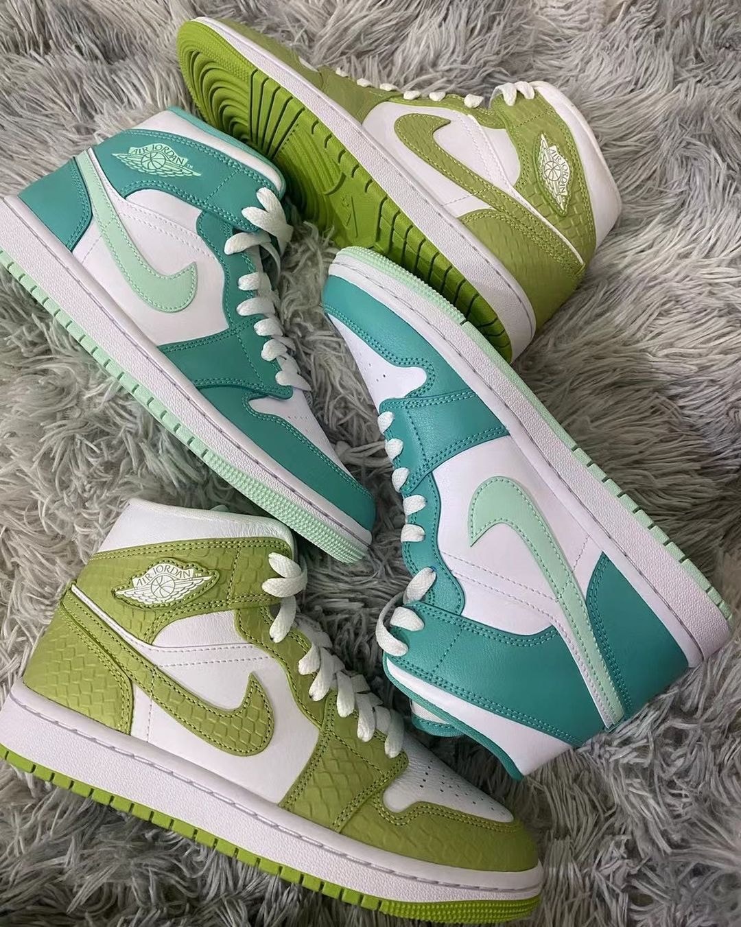 Nike Air Jordan 1 Mid Womens Green Snake Turquoise Mint Price Release Date