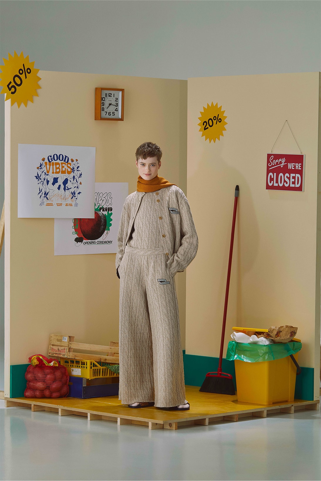 Opening Ceremony Dickies Fall Winter Collaborations 20th Anniversary Outerwear Food Cardigan Pants Beige