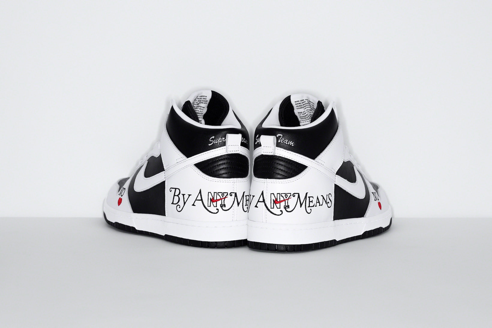Supreme Nike Dunk High Sneakers Collaboration White Black
