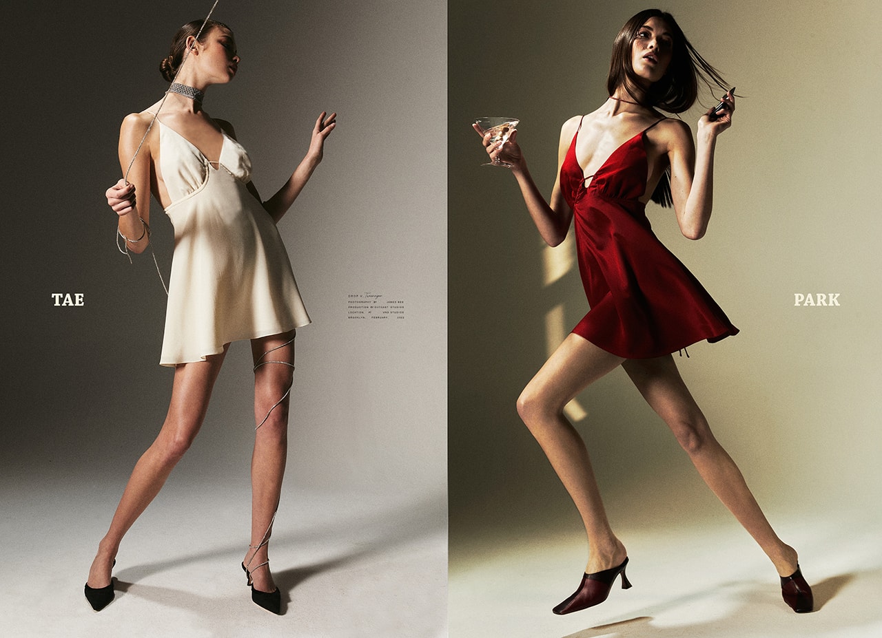 Tae Park New York City Brooklyn Fashion Womenswear Brand Drop V Campaign Lookbook Mini String Dress white red