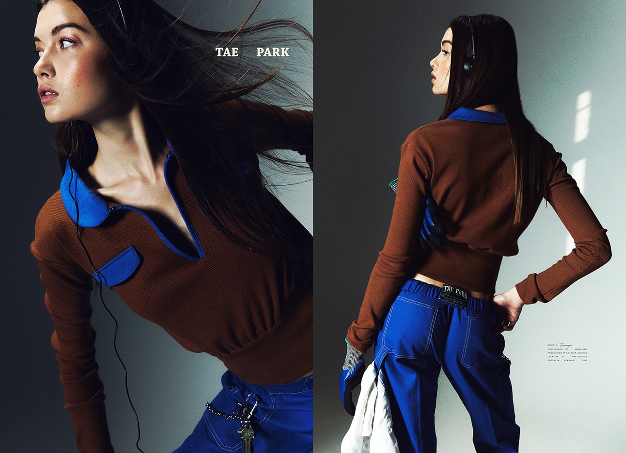 Tae Park New York City Brooklyn Fashion Womenswear Brand Drop V Campaign Lookbook Painter Pants Toy brown blue