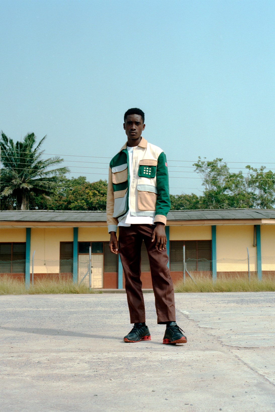 The New Originals SS22 Mathlete Campaign Ghana Ebeneza Blanche Release Info Jacket Pants Green Brown Beige