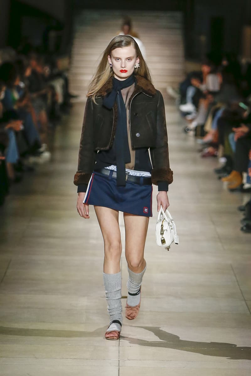 miu miu fall winter 2022 fashion week mini skirts shorts