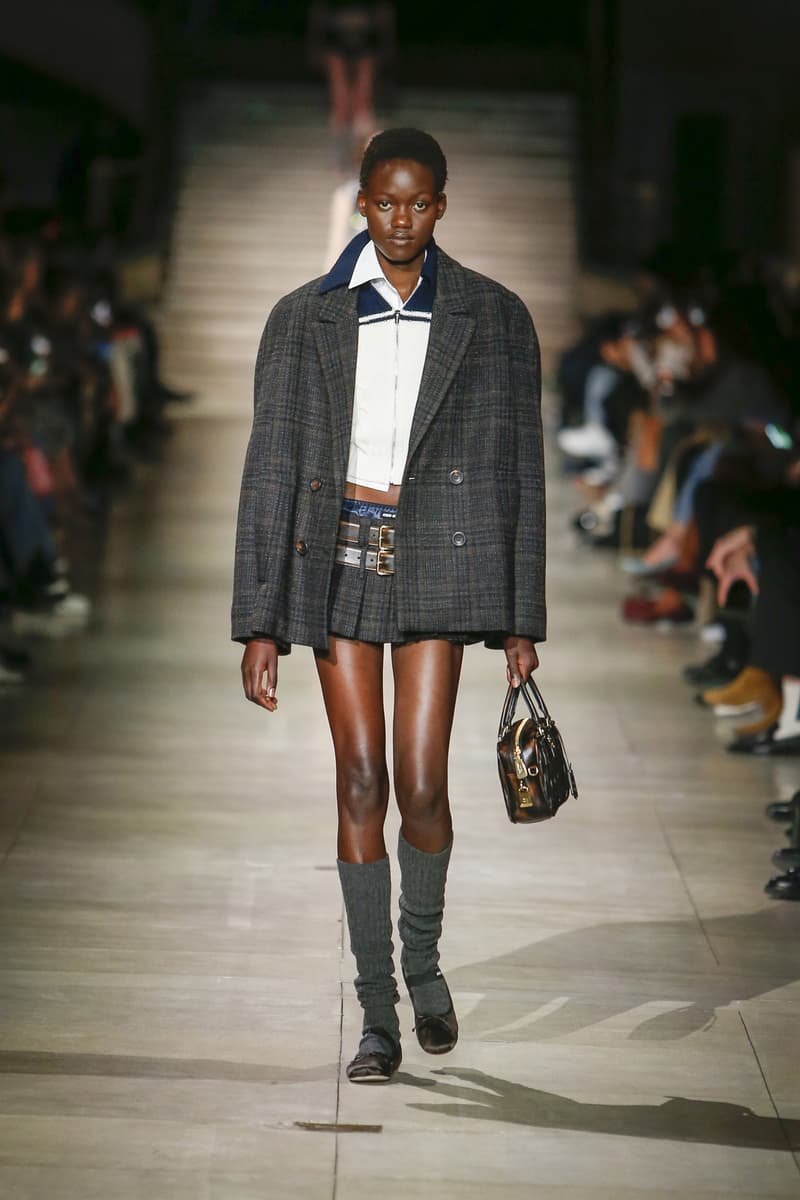 miu miu fall winter 2022 fashion week mini skirts shorts